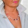 Terapeutiskt smycke halsband kristaller och 925 Sterling silver, tema hjärtats beskydd