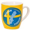 Souvenir mugg Sweden Sverige med svensk karta i svenska frger