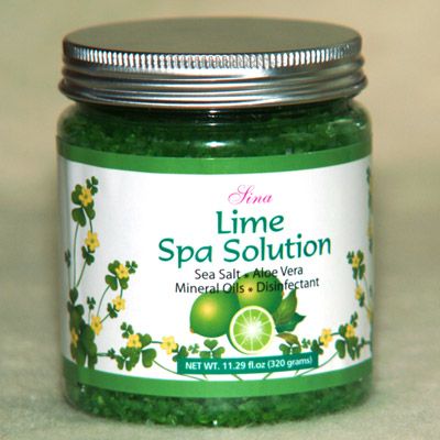 Fotsalt lime spa solution med grovt havssalt aloe vera och mineralolja 320g