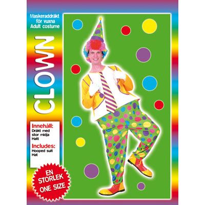 Clown party maskeraddrkt one size