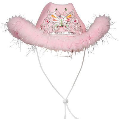 Party maskerad cowboy hatt rosa
