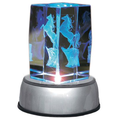 Kristallglas hst 8cm med roterande ljusbox