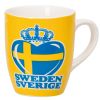 Souvenir mugg Sweden Sverige med svensk krona i svenska frger